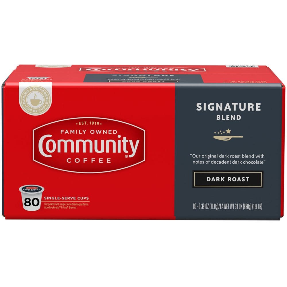 Community Coffee Single Serve Cups Dark Roast (80 ct.) - Coffee Tea & Cocoa - Community Coffee