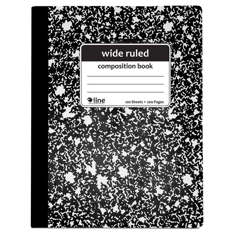 Comp Notebook 100 Page Wide Ruled Black Marble (Pack of 12) - Note Books & Pads - C-Line Products Inc