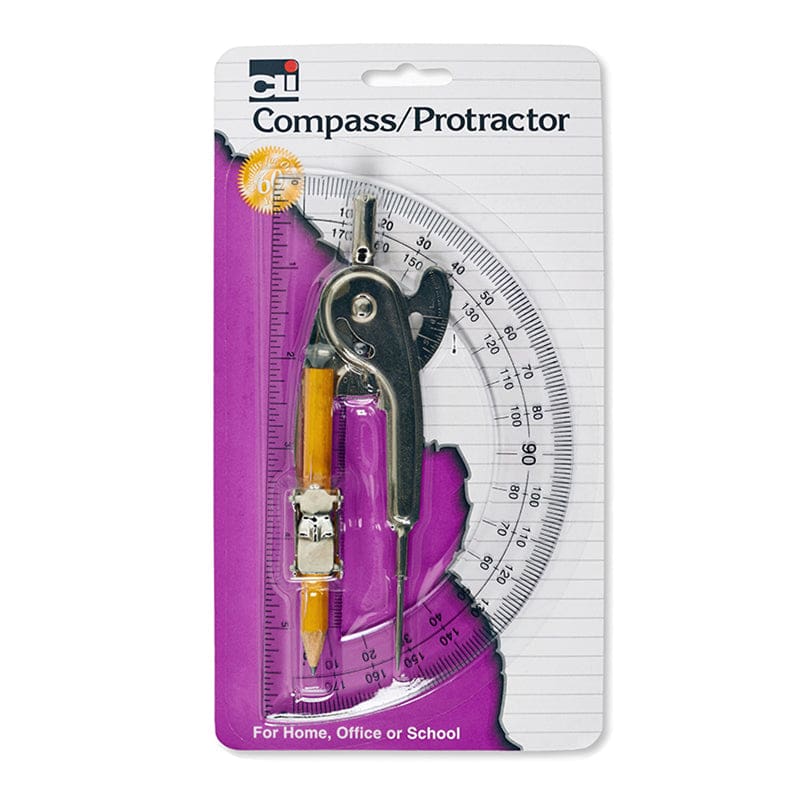 Compass Ball Bearing 6In Protractor (Pack of 12) - Drawing Instruments - Charles Leonard