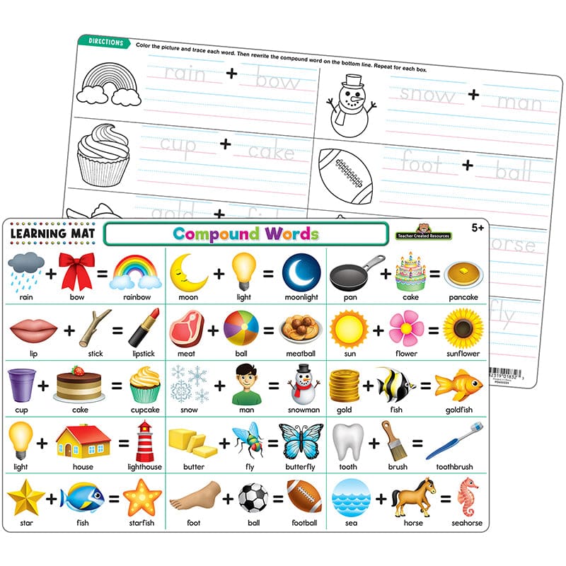 Compound Words Learning Mat (Pack of 12) - Word Skills - Teacher Created Resources