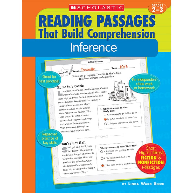 Comprehension Inference Book Reading Passages That Build (Pack of 6 ...