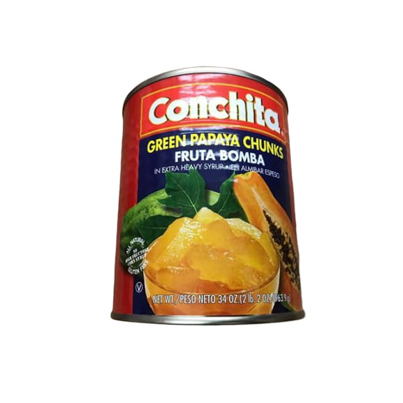 Conchita Fruta Bomba - Green Papaya Chunks in Extra Heavy Syrup, 34 oz - ShelHealth.Com