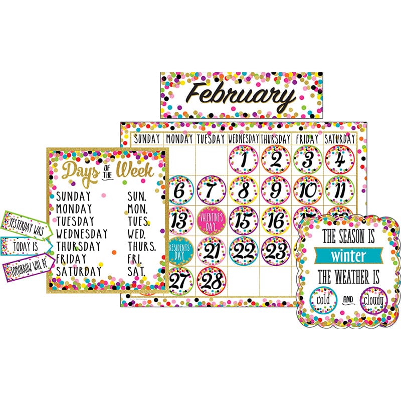 Confetti Calendar Bbs (Pack of 3) - Calendars - Teacher Created Resources