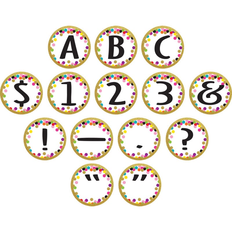 Confetti Circle Letters (Pack of 3) - Letters - Teacher Created Resources