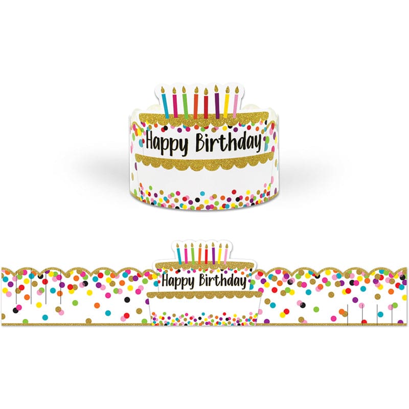 Confetti Happy Birthday Crowns (Pack of 3) - Crowns - Teacher Created Resources