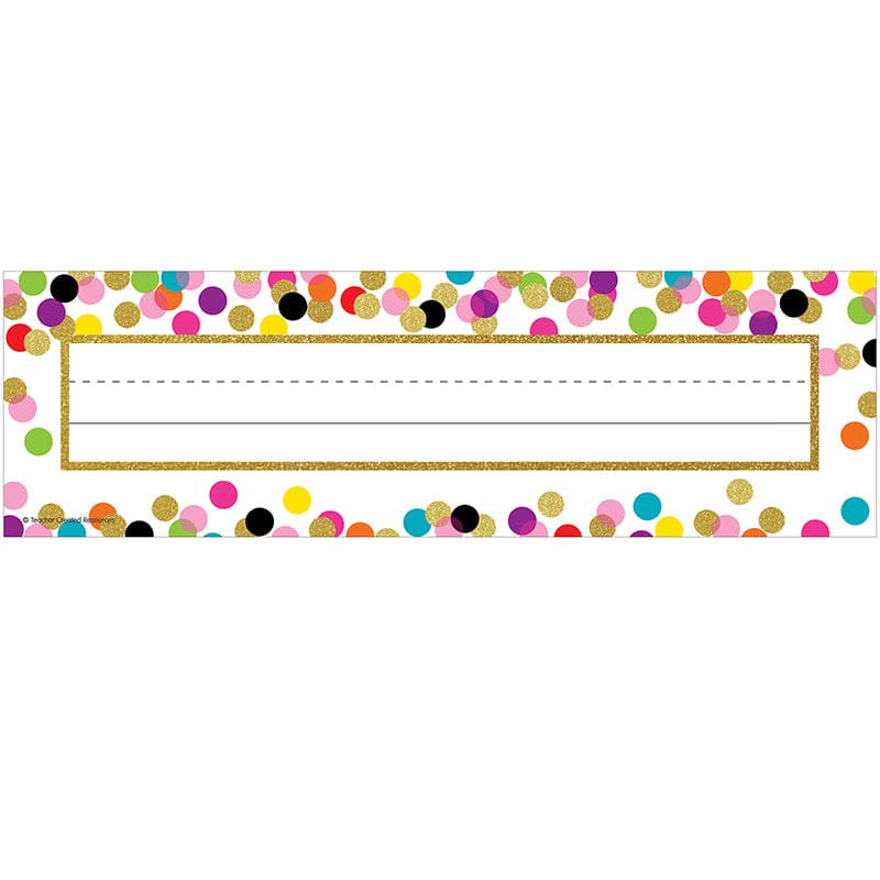 Confetti Name Plates (Pack of 10) - Name Plates - Teacher Created Resources