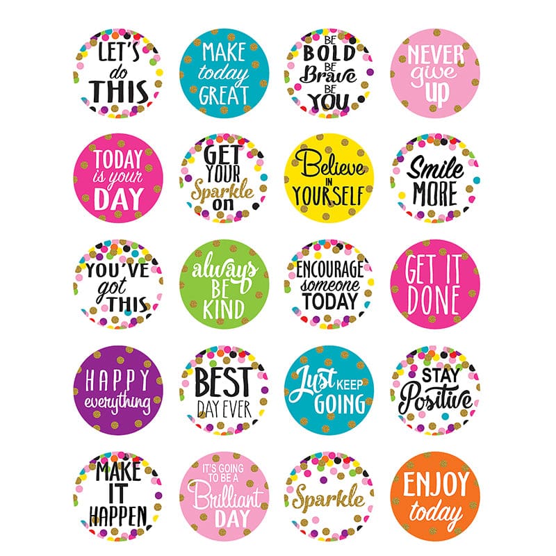 Confetti Words To Inspire Stickers (Pack of 12) - Stickers - Teacher Created Resources