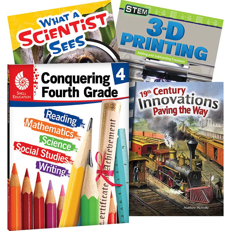 Conquering Fourth Grade 4-Book Set - Skill Builders - Shell Education