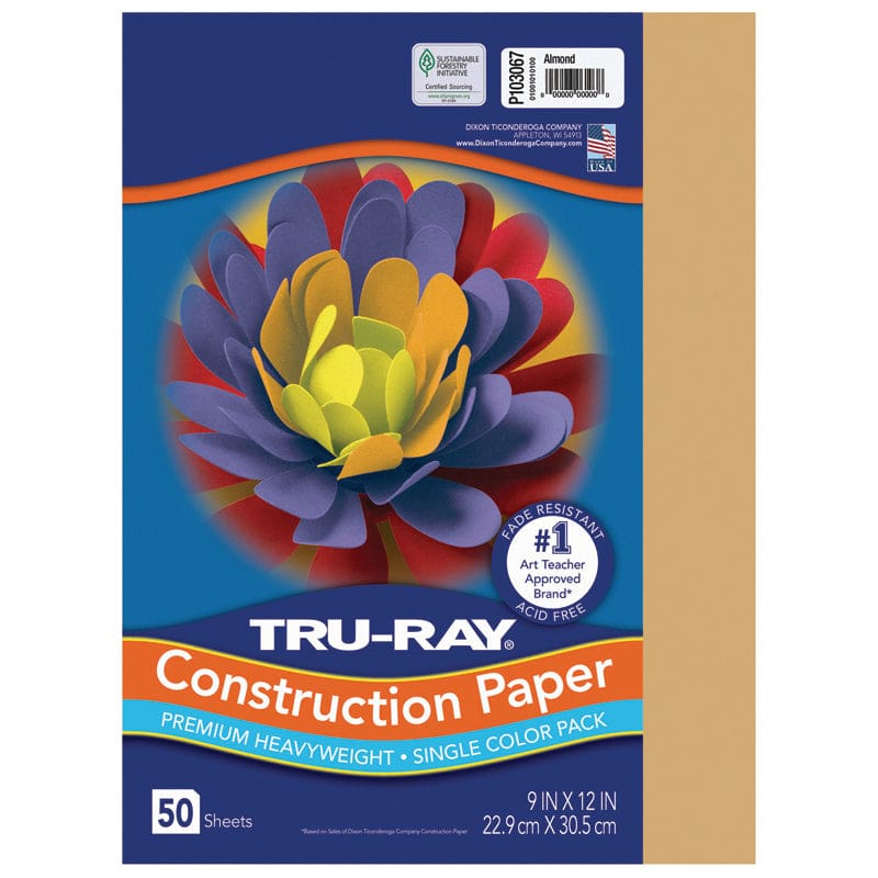 Construction Paper 9X12 Almond Truray Fadeless (Pack of 12) - Construction Paper - Dixon Ticonderoga Co - Pacon