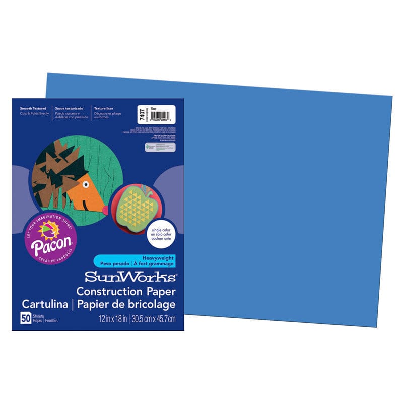 Construction Paper Blue 50Pk 12X18 (Pack of 12) - Construction Paper - Dixon Ticonderoga Co - Pacon