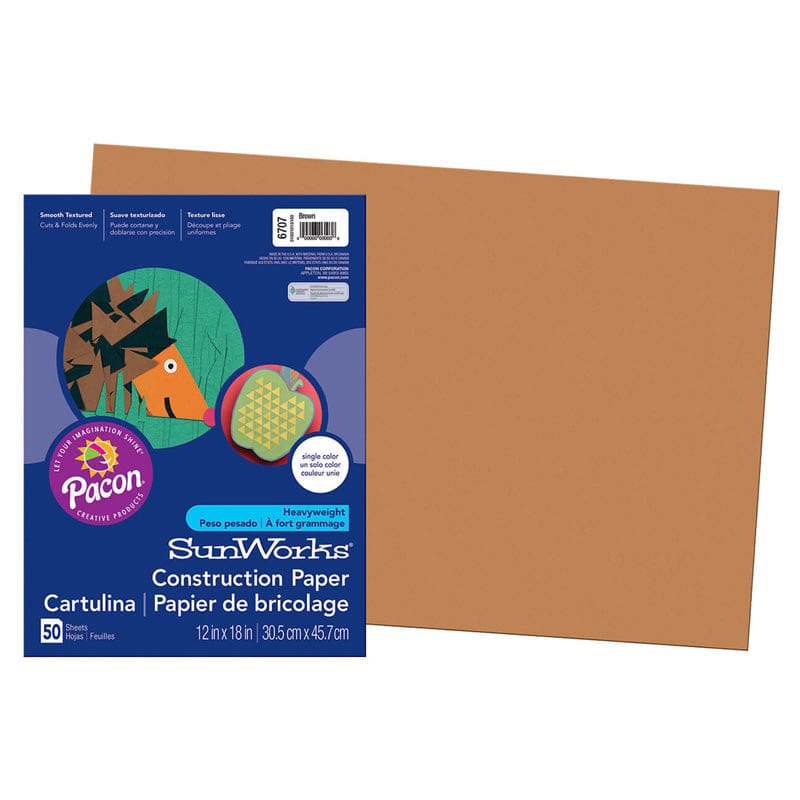 Construction Paper Brown 50Pk 12X18 (Pack of 10) - Construction Paper - Dixon Ticonderoga Co - Pacon