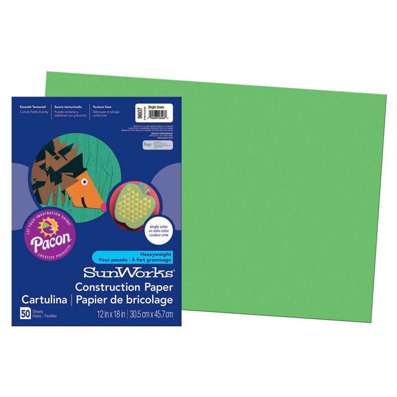 Construction Paper Brt Green 12X18 50Pk (Pack of 12) - Construction Paper - Dixon Ticonderoga Co - Pacon