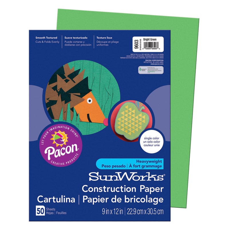 Construction Paper Brt Green 9X12 50Pk (Pack of 12) - Construction Paper - Dixon Ticonderoga Co - Pacon