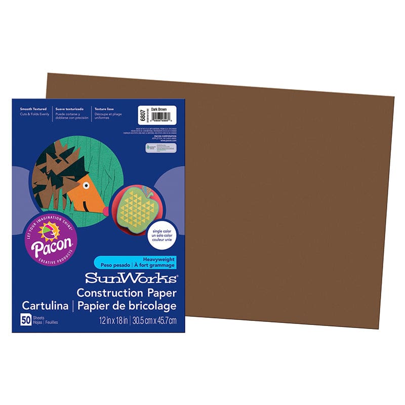 Construction Paper Dark Brown 12X18 50Pk (Pack of 10) - Construction Paper - Dixon Ticonderoga Co - Pacon