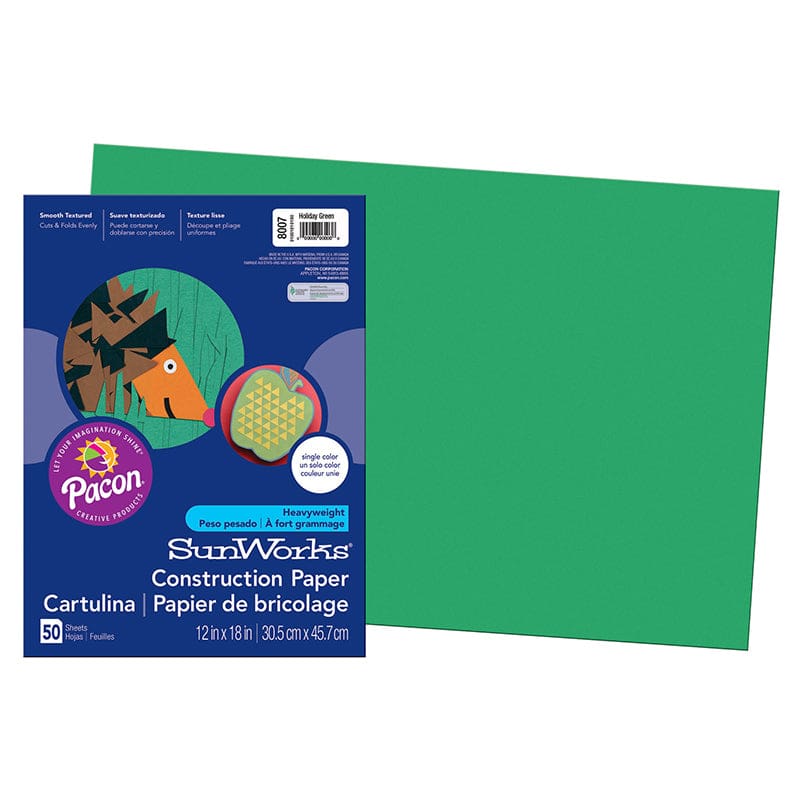 Construction Paper Hldy Green 12X18 50Pk (Pack of 12) - Construction Paper - Dixon Ticonderoga Co - Pacon