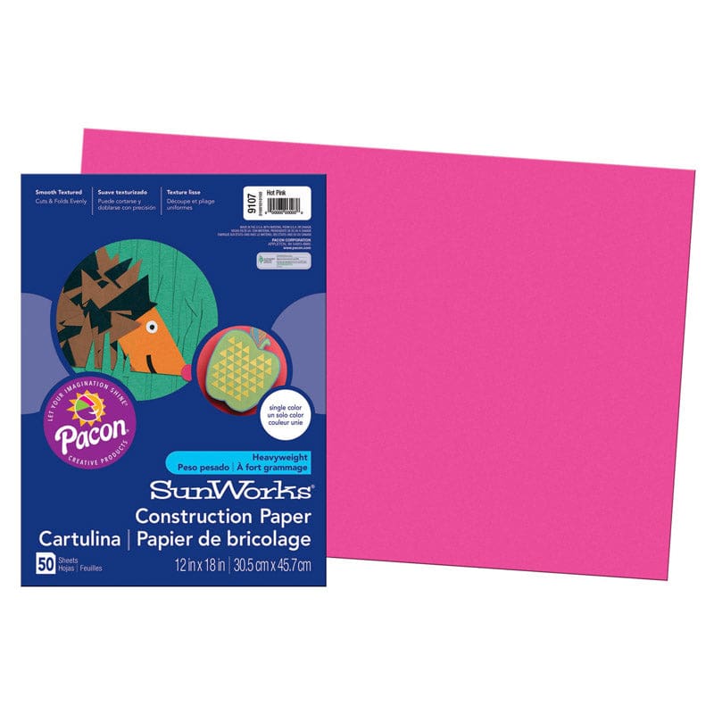 Construction Paper Hot Pink 12X18 50Pk (Pack of 10) - Construction Paper - Dixon Ticonderoga Co - Pacon