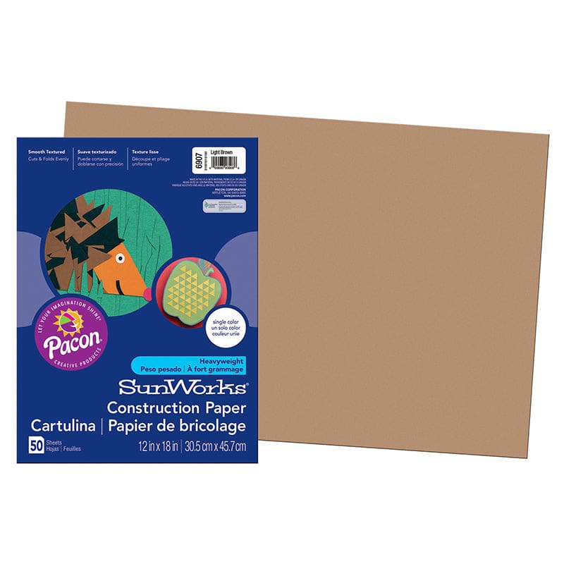 Construction Paper Lght Brown 12X18 50Pk (Pack of 10) - Construction Paper - Dixon Ticonderoga Co - Pacon