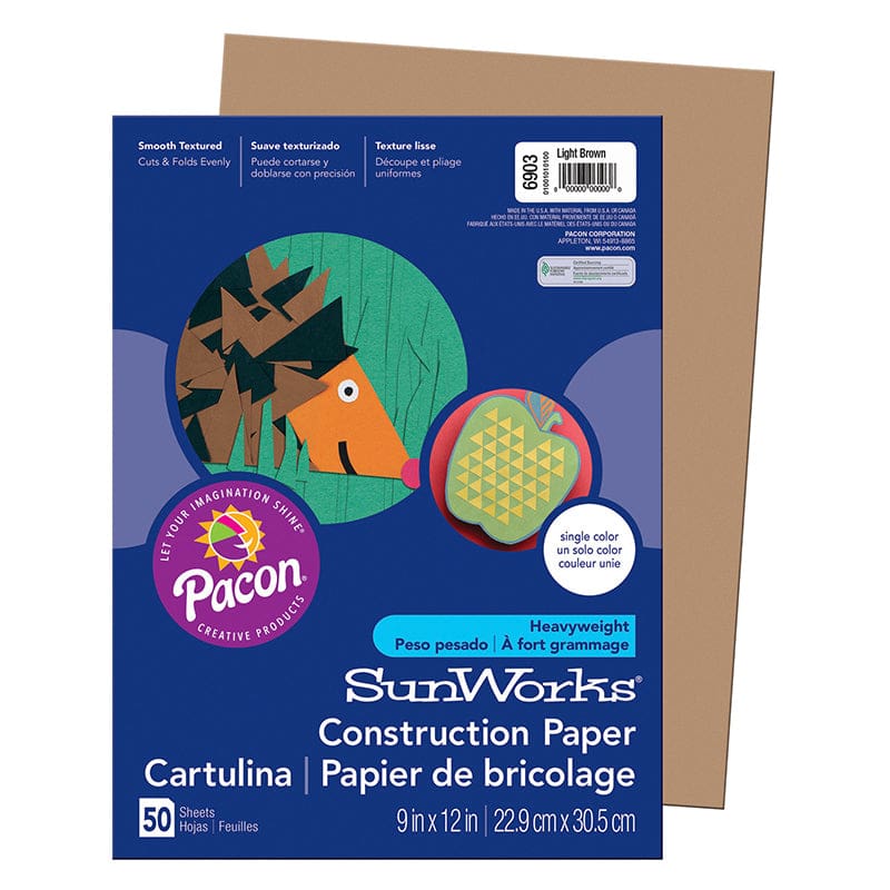 Construction Paper Light Brown 9X12 50Pk (Pack of 12) - Construction Paper - Dixon Ticonderoga Co - Pacon