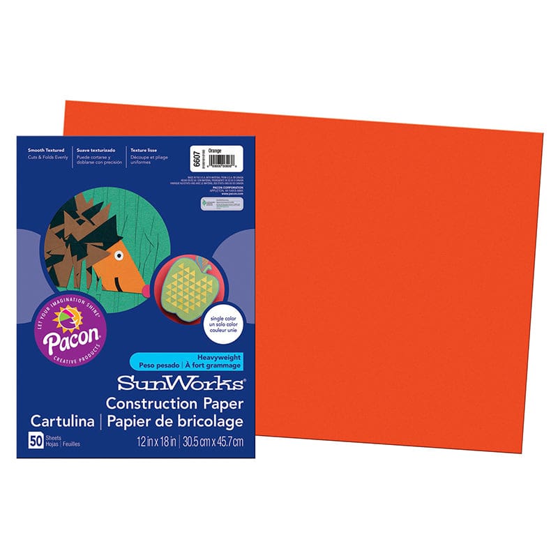 Construction Paper Orange 12X18 50Pk (Pack of 10) - Construction Paper - Dixon Ticonderoga Co - Pacon