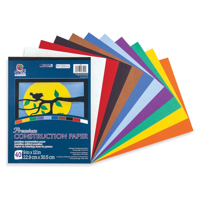 Construction Paper Pad 10 Colors 40 Sheets (Pack of 10) - Construction Paper - Dixon Ticonderoga Co - Pacon