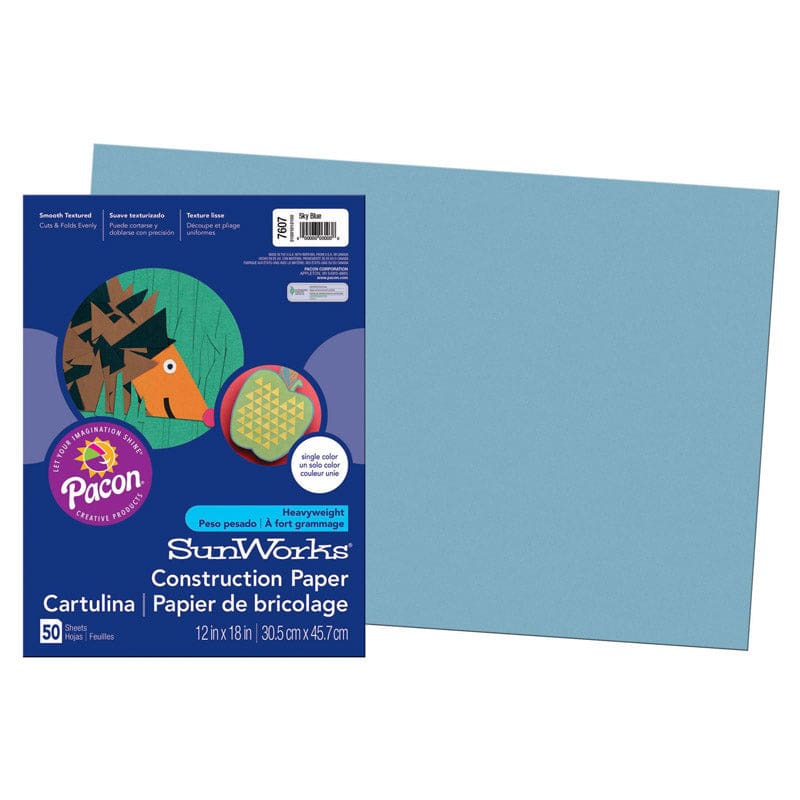Construction Paper Sky Blue 12X18 50Pk (Pack of 12) - Construction Paper - Dixon Ticonderoga Co - Pacon
