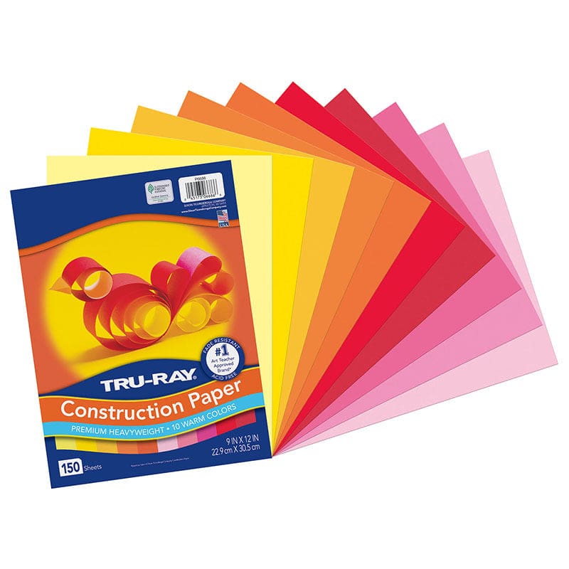 Construction Paper Warm Assortment Tru-Ray 9In X 12In (Pack of 3) - Construction Paper - Dixon Ticonderoga Co - Pacon