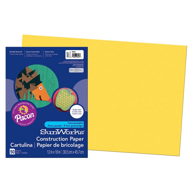 Construction Paper Yellow 12X18 50Pk (Pack of 12) - Construction Paper - Dixon Ticonderoga Co - Pacon