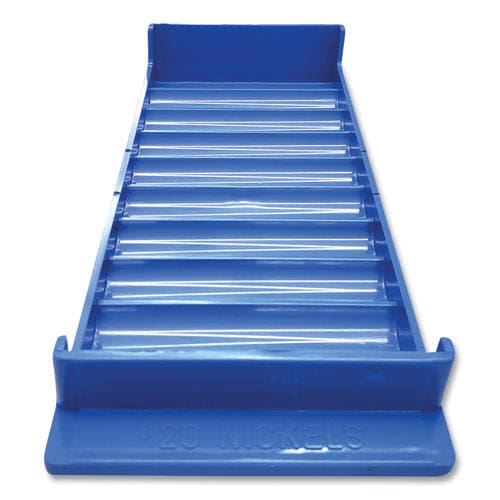 CONTROLTEK Stackable Plastic Coin Tray 10 Compartments Stackable 3.75 X 10.5 X 1.5 Blue 2/pack - Office - CONTROLTEK®
