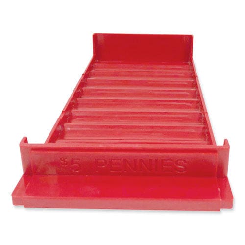 CONTROLTEK Stackable Plastic Coin Tray Pennies 10 Compartments Stackable 3.75 X 11.5 X 1.5 Red 2/pack - Office - CONTROLTEK®