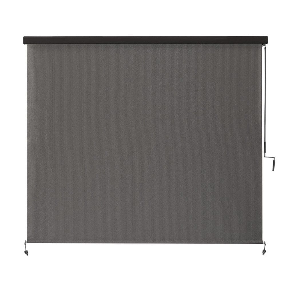 Coolaroo Full Valance Wand-Operated 8’ x 8’ Roller Shade Pewter - Retractable Awnings & Solar Shades - Coolaroo