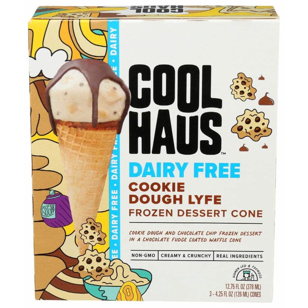 COOLHAUS Grocery > Frozen COOLHAUS Cookie Dough Lyfe Frozen Dessert Cone Dairy Free, 12.75 oz
