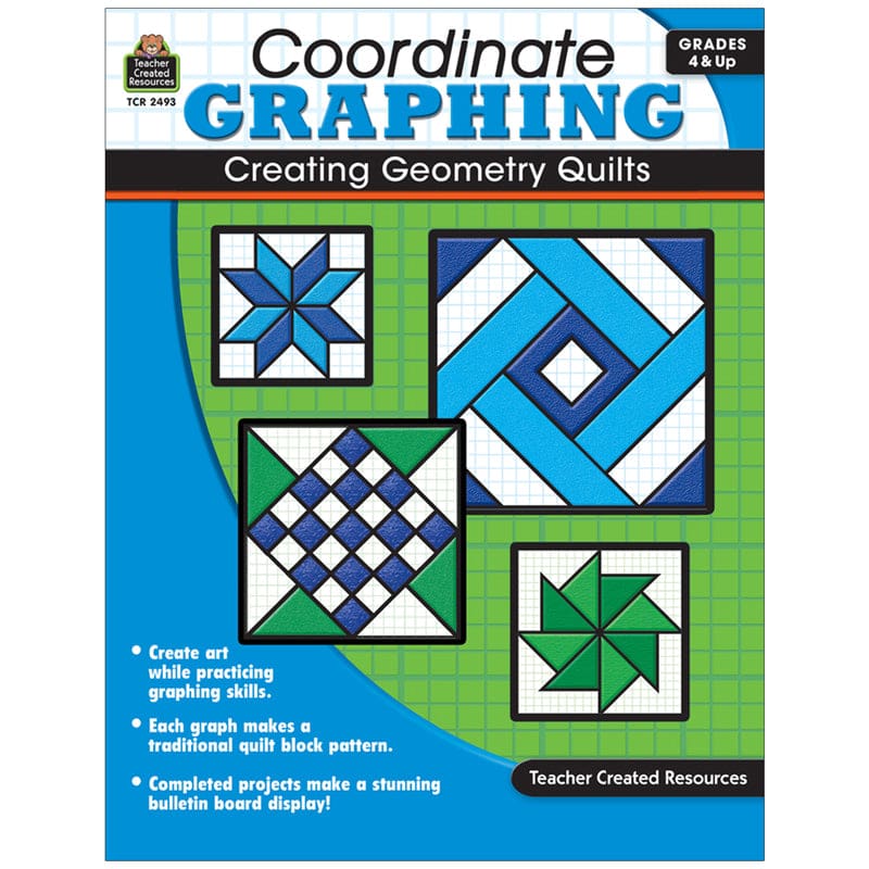Coordinate Graphing Creating Geometry Quilts Gr 4 & Up (Pack of 6) - Geometry - Teacher Created Resources