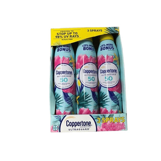 Coppertone Ultra Guard Broad-Spectrum SPF 50 Sunscreen Spray, 3 pk./6.9 oz. - ShelHealth.Com