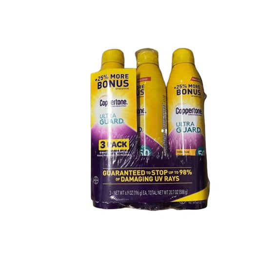 Coppertone Ultra Guard Broad-Spectrum SPF 50 Sunscreen Spray, 3 pk./6.9 oz. - ShelHealth.Com