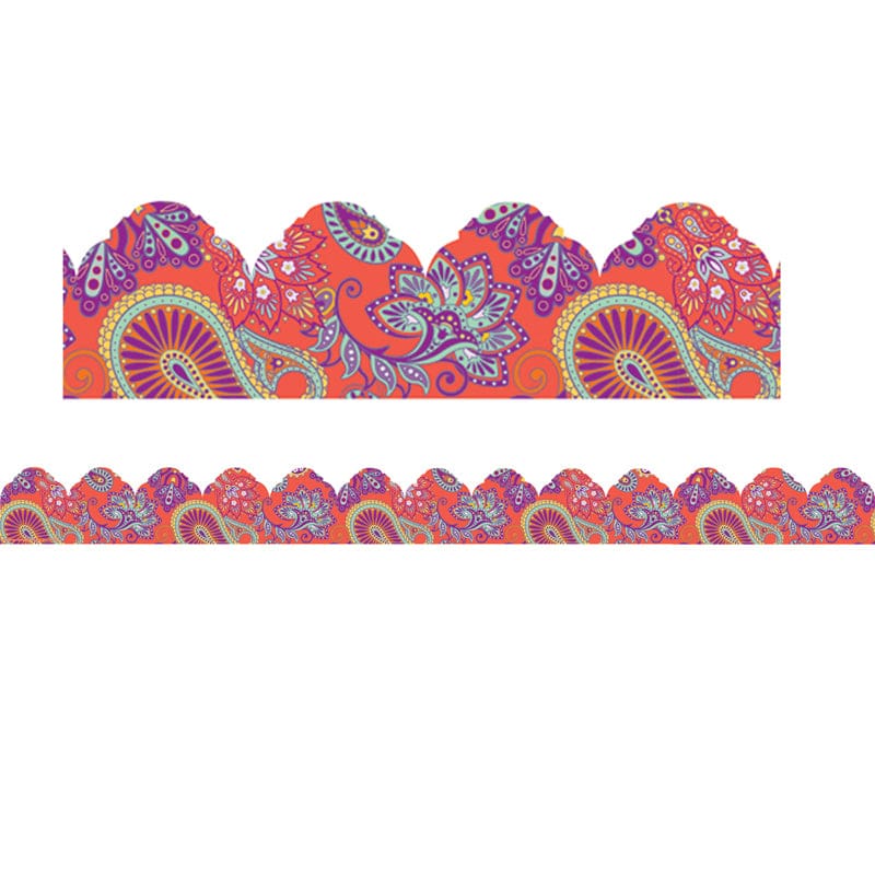 Coral Paisley Arch Trim Xtra Wide Positively Paisley (Pack of 10) - Border/Trimmer - Eureka