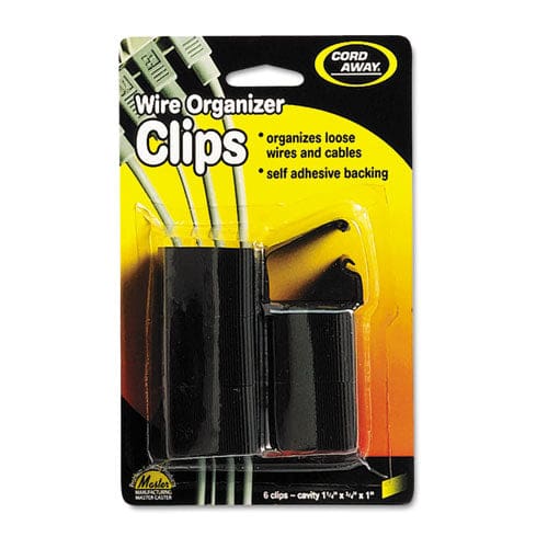 Cord Away Self-adhesive Wire Clips Black 6/pack - Technology - Cord Away®