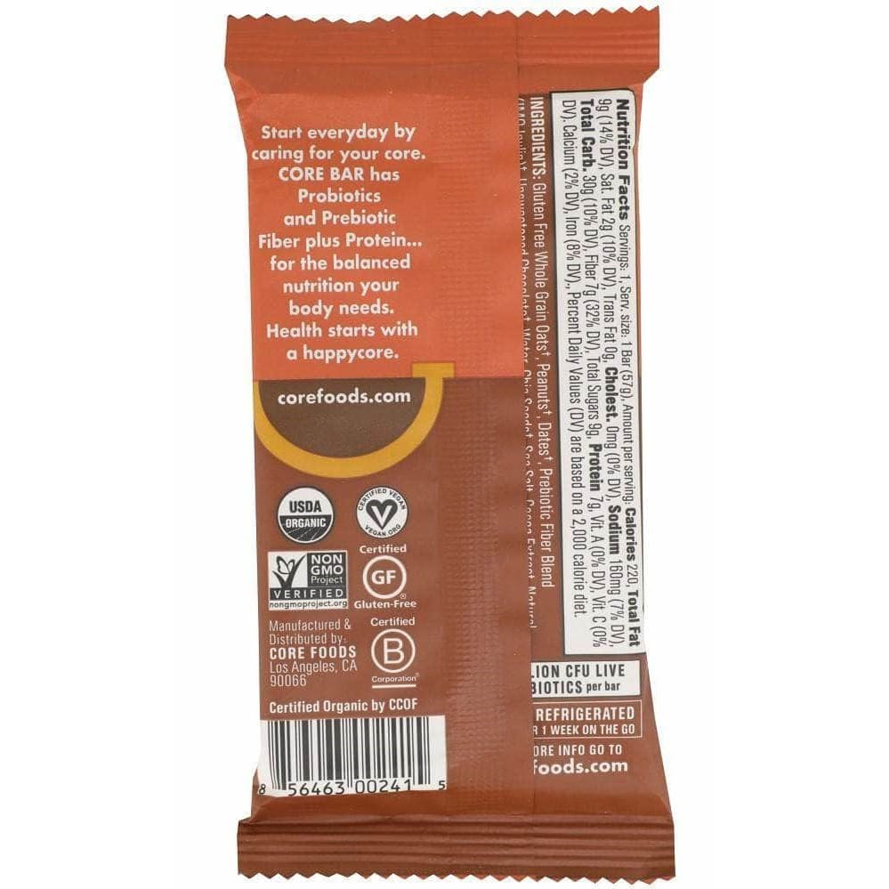 Core Foods Core Foods Peanut Butter Chocolate Bar, 2 oz