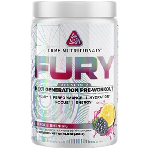 Core Nutritionals Fury V2 Black Lightning 20 Servings - Core Nutritionals