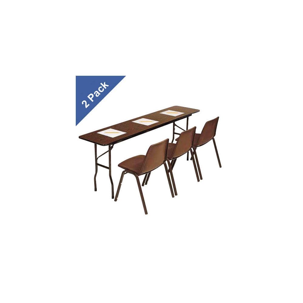 Correll 6’ Commercial-Duty Folding Seminar Table Walnut (2 pack) - Kids Furniture - Correll