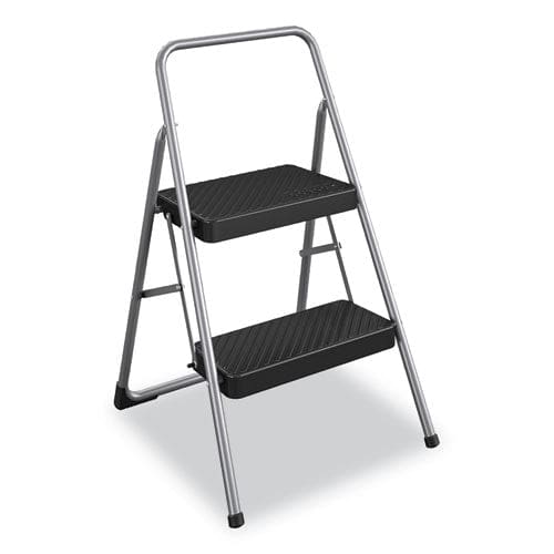 Cosco 2-step Folding Steel Step Stool 200 Lb Capacity 28.13 Working Height Cool Gray - Janitorial & Sanitation - Cosco®