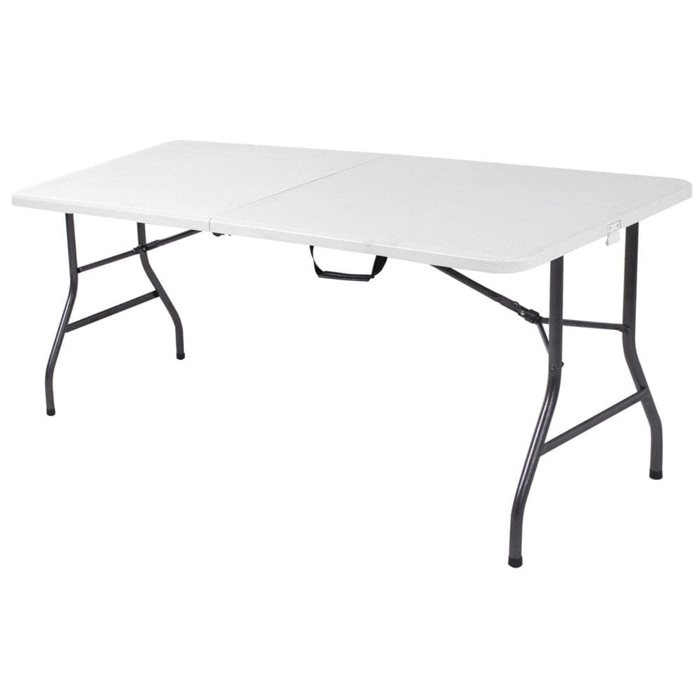 Cosco Deluxe 6’ x 30 Fold-in-Half Blow Molded Folding Table White Speckle - Folding & Stackable Furniture - Cosco