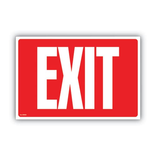 COSCO Glow-in-the-dark Safety Sign Exit 12 X 8 Red - Office - COSCO