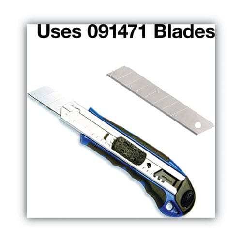 COSCO Heavy-duty Snap Blade Utility Knife Four 8-point Blades Retractable 4 Blade 5.5 Plastic/rubber Handle Blue - Office - COSCO