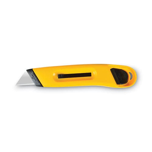 COSCO Plastic Utility Knife With Retractable Blade And Snap Closure 6 Plastic Handle Yellow - Office - COSCO