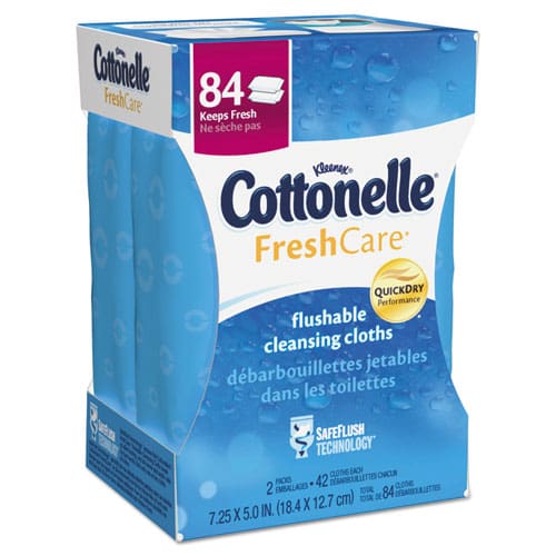Cottonelle Fresh Care Flushable Cleansing Cloths 5 X 7.25 White 168/pack - School Supplies - Cottonelle®