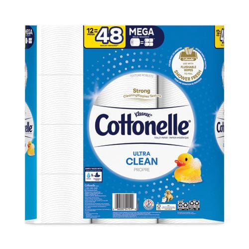 Cottonelle Ultra Cleancare Toilet Paper Strong Tissue Mega Rolls Septic Safe 1-ply White 284/roll 12 Rolls/pack 48 Rolls/carton - Janitorial