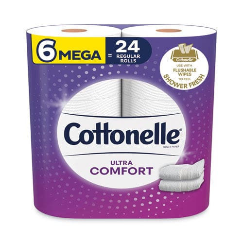 Cottonelle Ultra Comfortcare Toilet Paper Soft Tissue Mega Rolls Septic Safe 2-ply White 284/roll 6 Rolls/pack 36 Rolls/carton - Janitorial