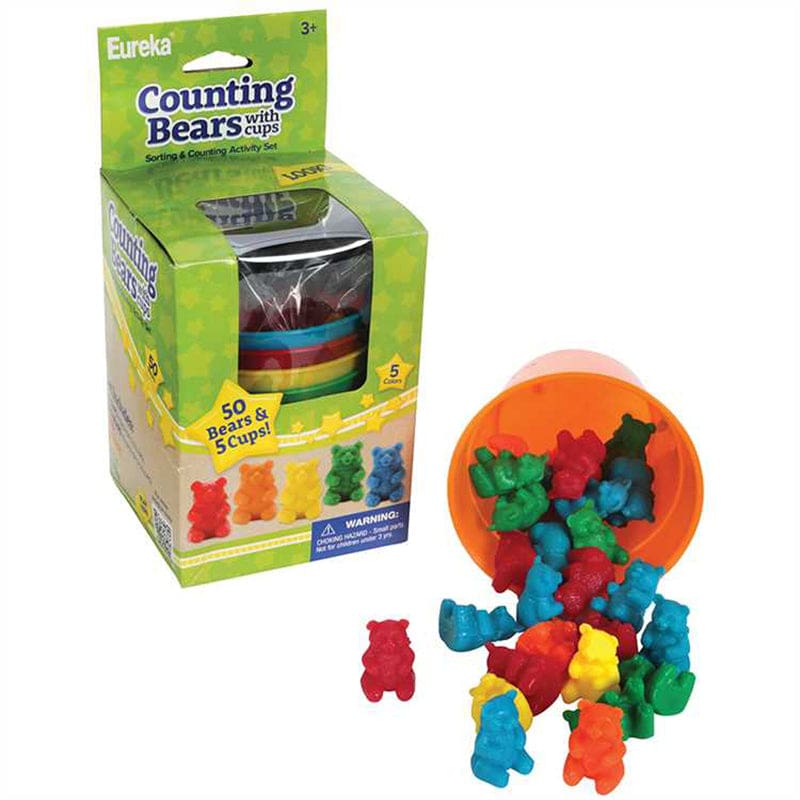 Counting Bear Cups 50 Ct Bears 5 Cups (Pack of 6) - Counting - Eureka