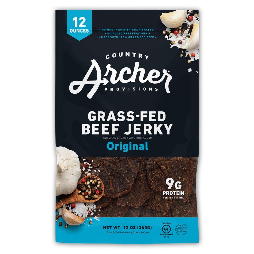 Country Archer Grass-Fed Beef Jerky Original (12 oz.) - Jerky & Meat Snacks - Country Archer