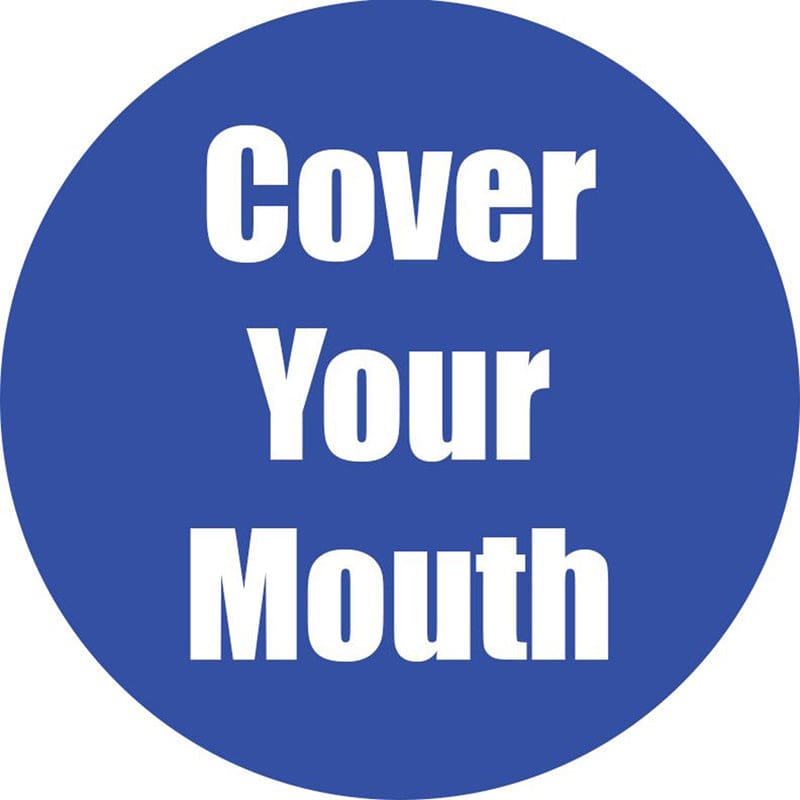Cover Your Mouth Blue Floor Sticker 5Pk - First Aid/Safety - Flipside